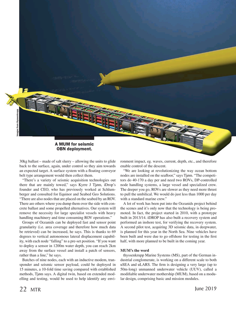 Marine Technology Magazine, page 22,  Jun 2019