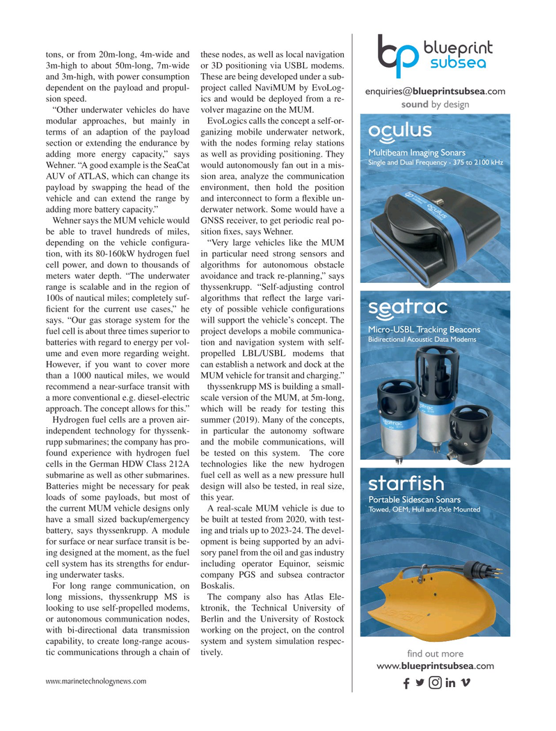 Marine Technology Magazine, page 25,  Jun 2019