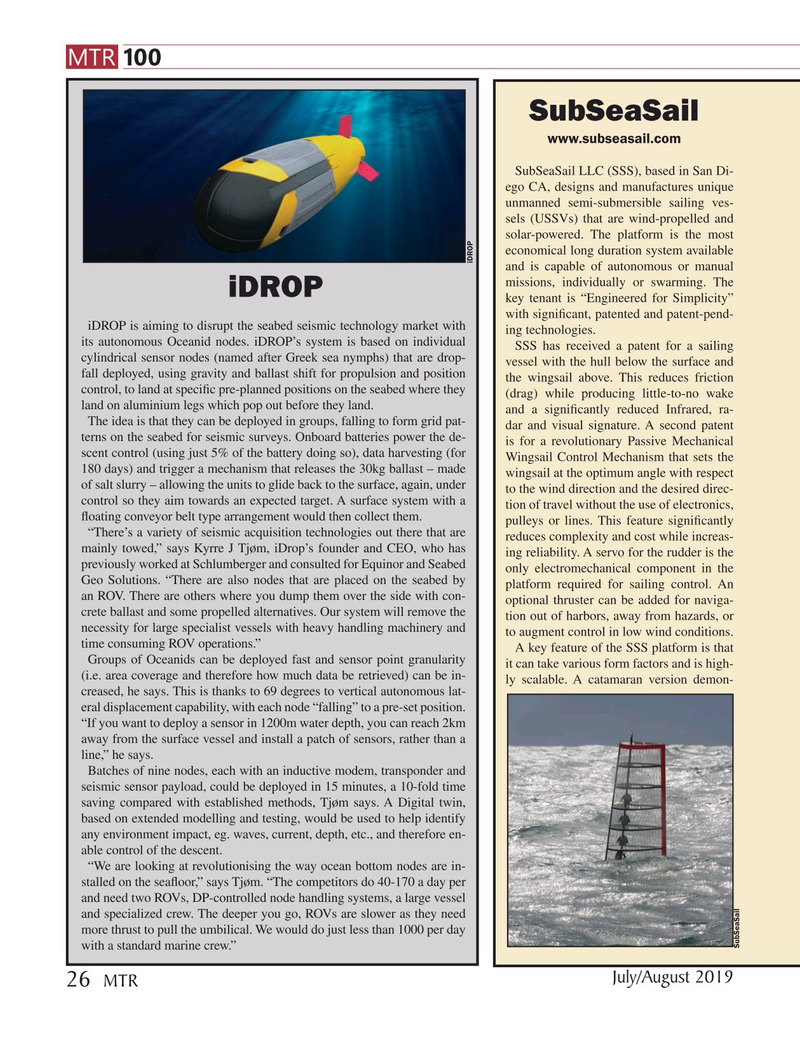 Marine Technology Magazine, page 26,  Jul 2019