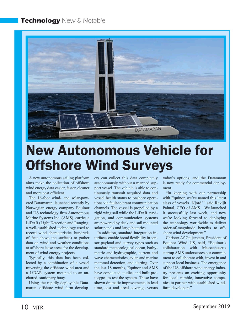 Marine Technology Magazine, page 10,  Sep 2019