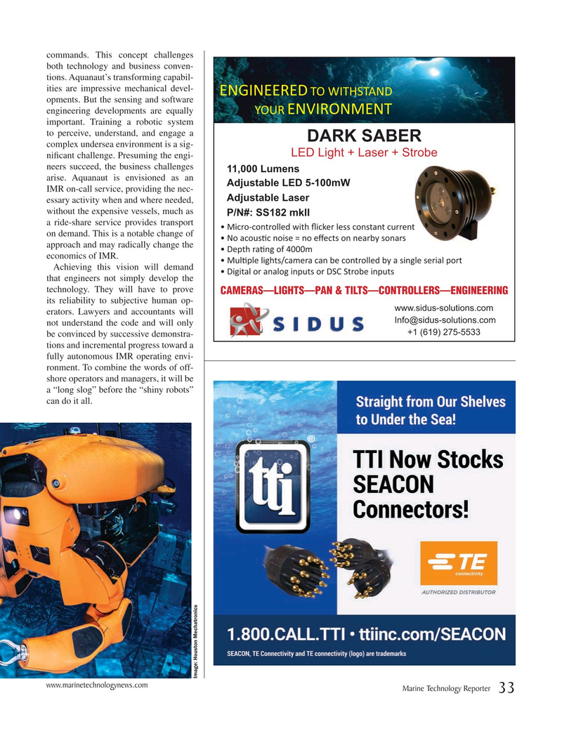 Marine Technology Magazine, page 33,  Sep 2019
