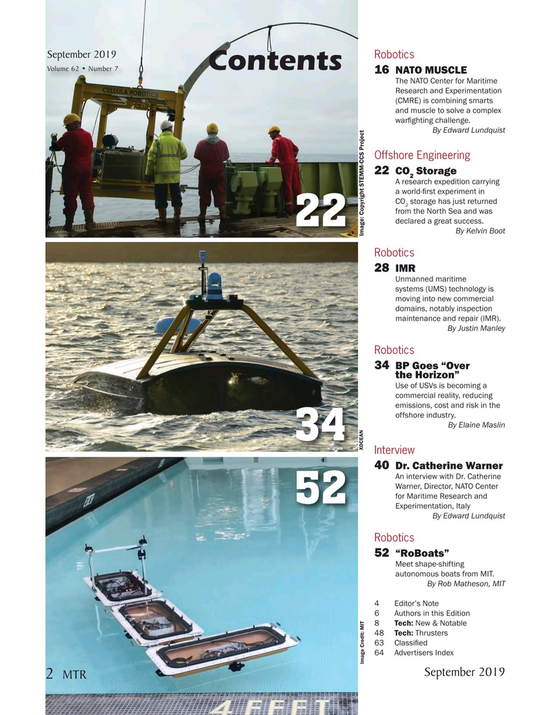 Marine Technology Magazine, page 2,  Sep 2019