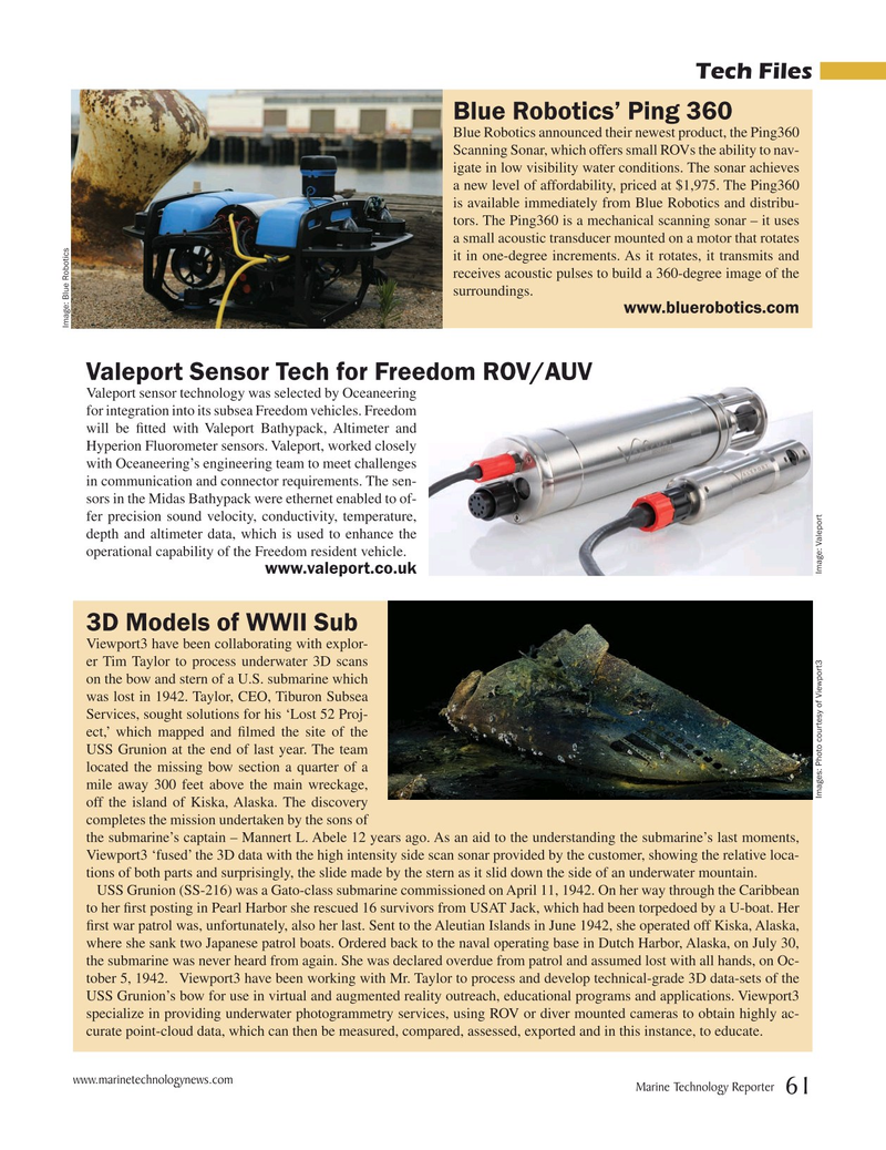 Marine Technology Magazine, page 61,  Oct 2019