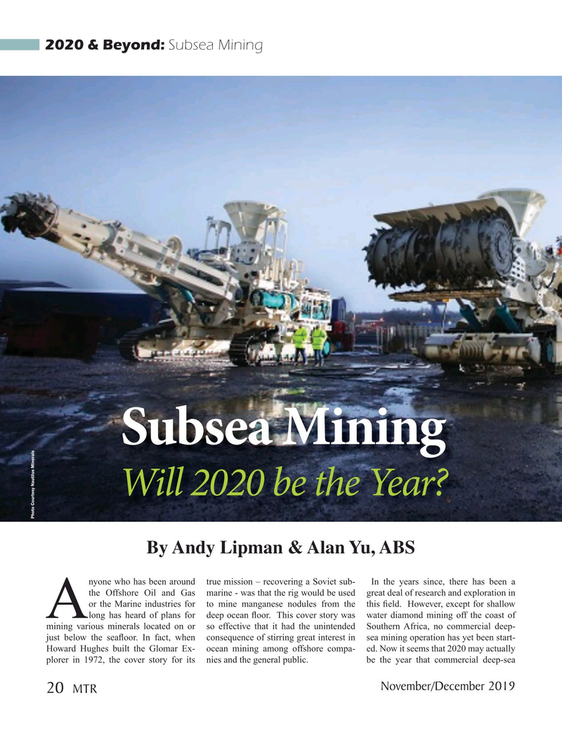 Marine Technology Magazine, page 20,  Nov 2019