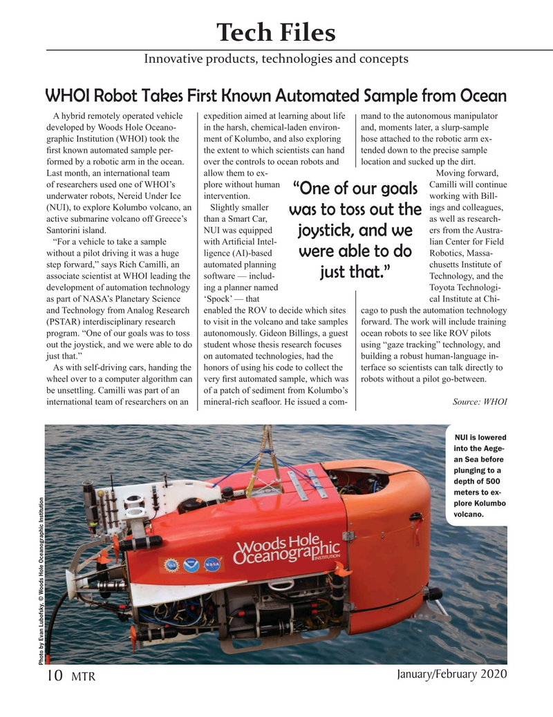 Marine Technology Magazine, page 10,  Jan 2020
