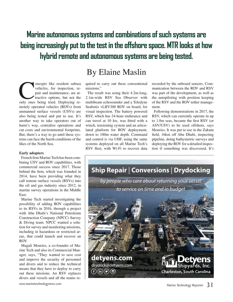 Marine Technology Magazine, page 31,  Jan 2020