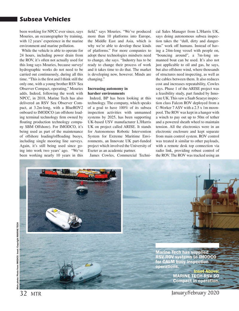 Marine Technology Magazine, page 32,  Jan 2020