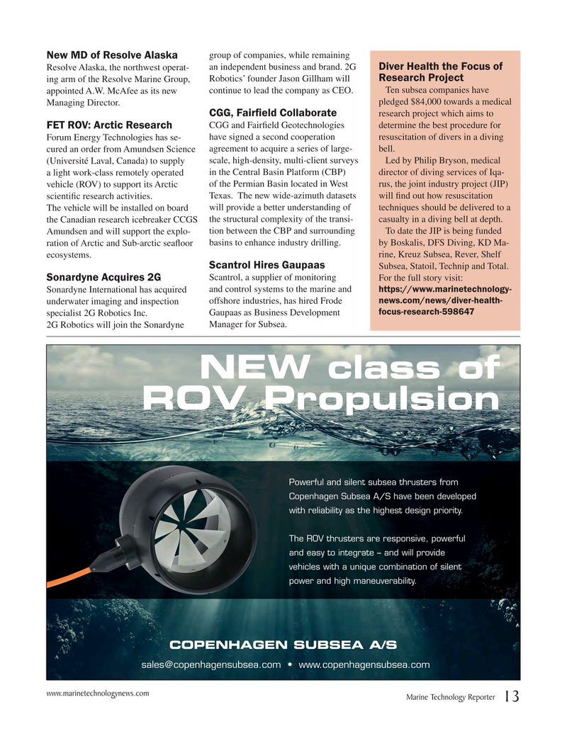 Marine Technology Magazine, page 13,  Mar 2020