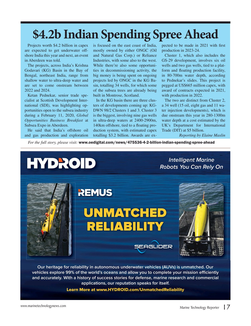 Marine Technology Magazine, page 17,  Mar 2020