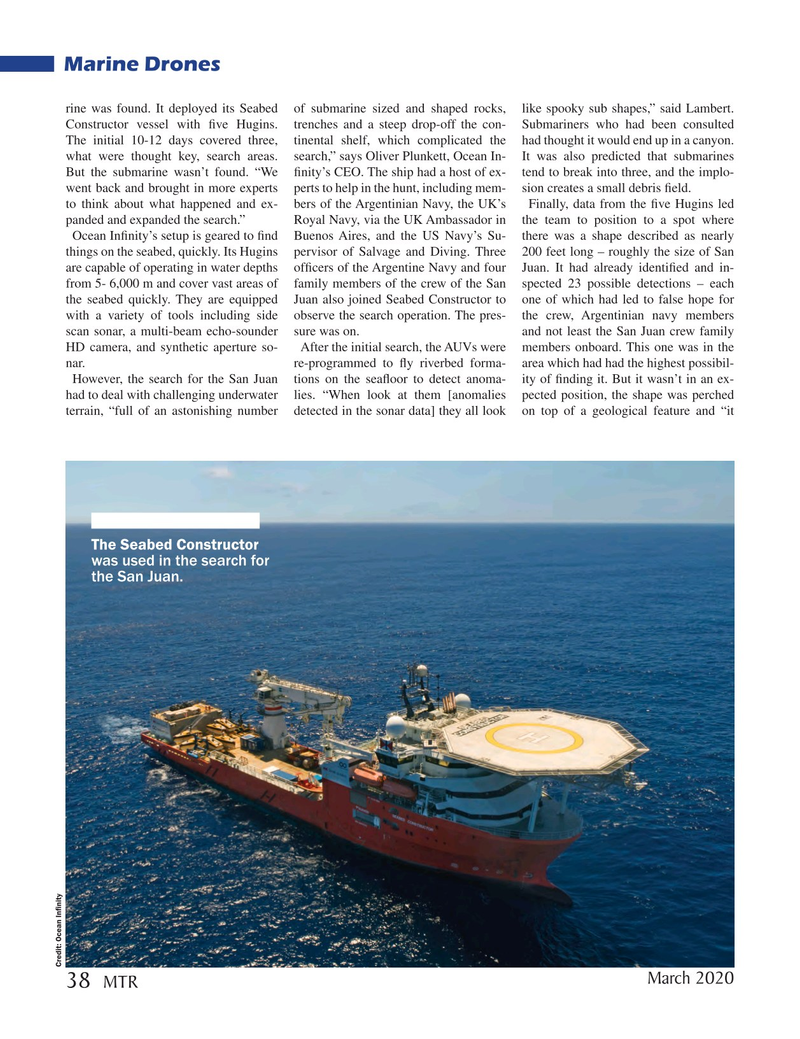 Marine Technology Magazine, page 38,  Mar 2020