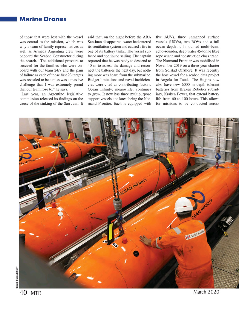 Marine Technology Magazine, page 40,  Mar 2020