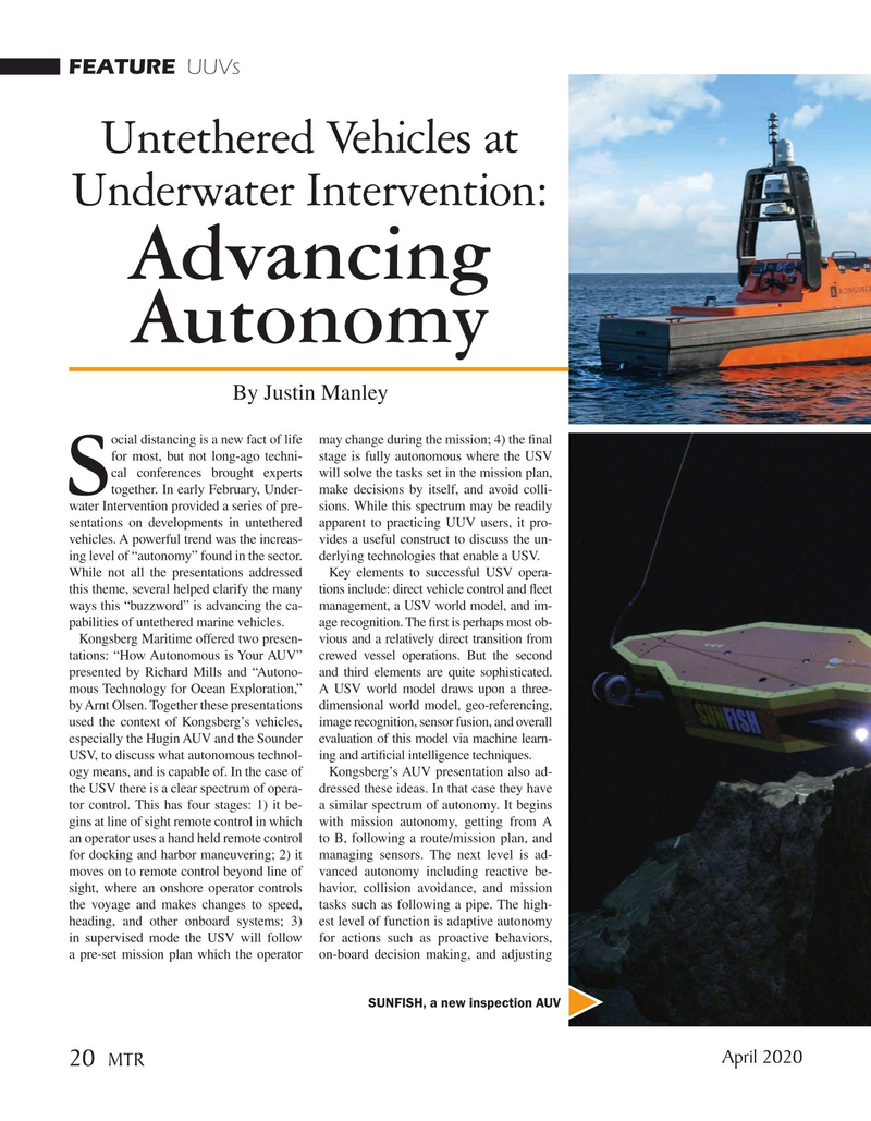 Marine Technology Magazine, page 20,  Apr 2020