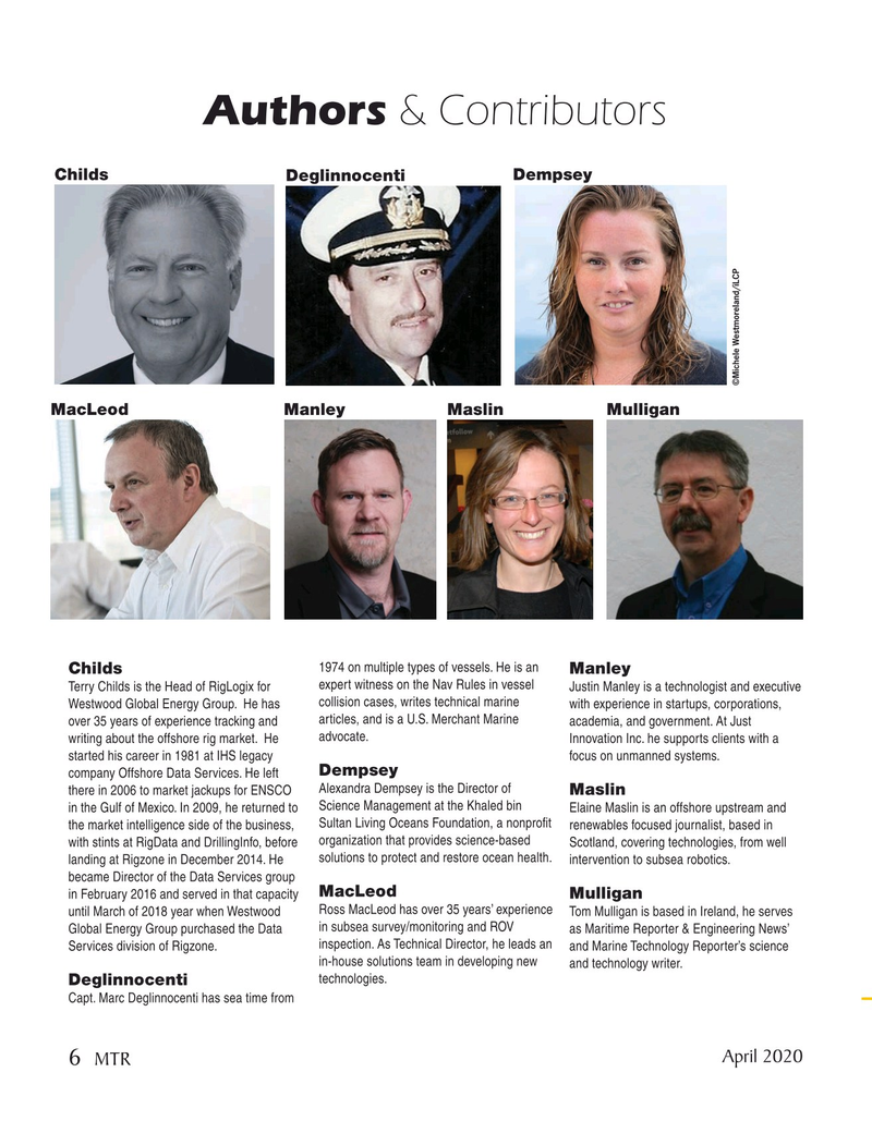 Marine Technology Magazine, page 6,  Apr 2020