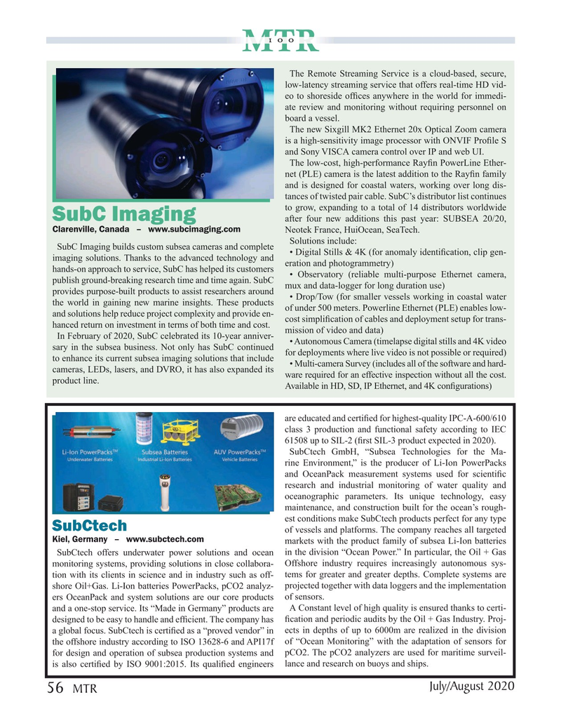 Marine Technology Magazine, page 56,  Jul 2020