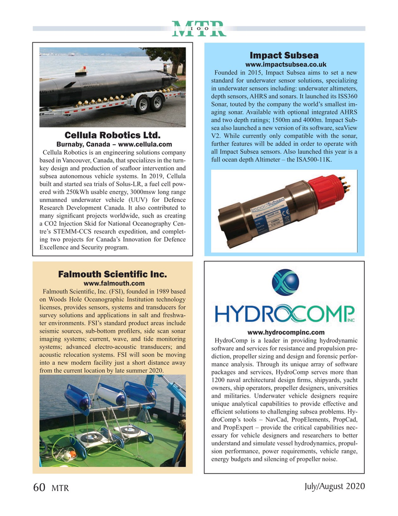 Marine Technology Magazine, page 60,  Jul 2020
