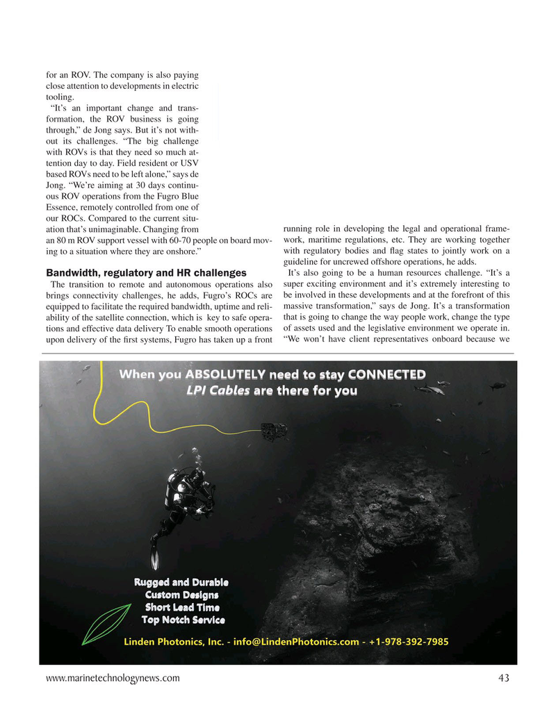 Marine Technology Magazine, page 43,  Sep 2020