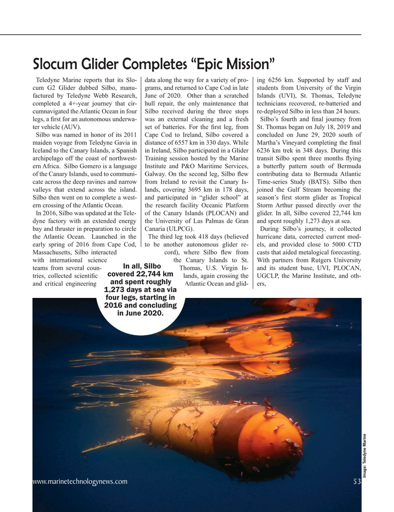 Marine Technology Magazine, page 53,  Sep 2020