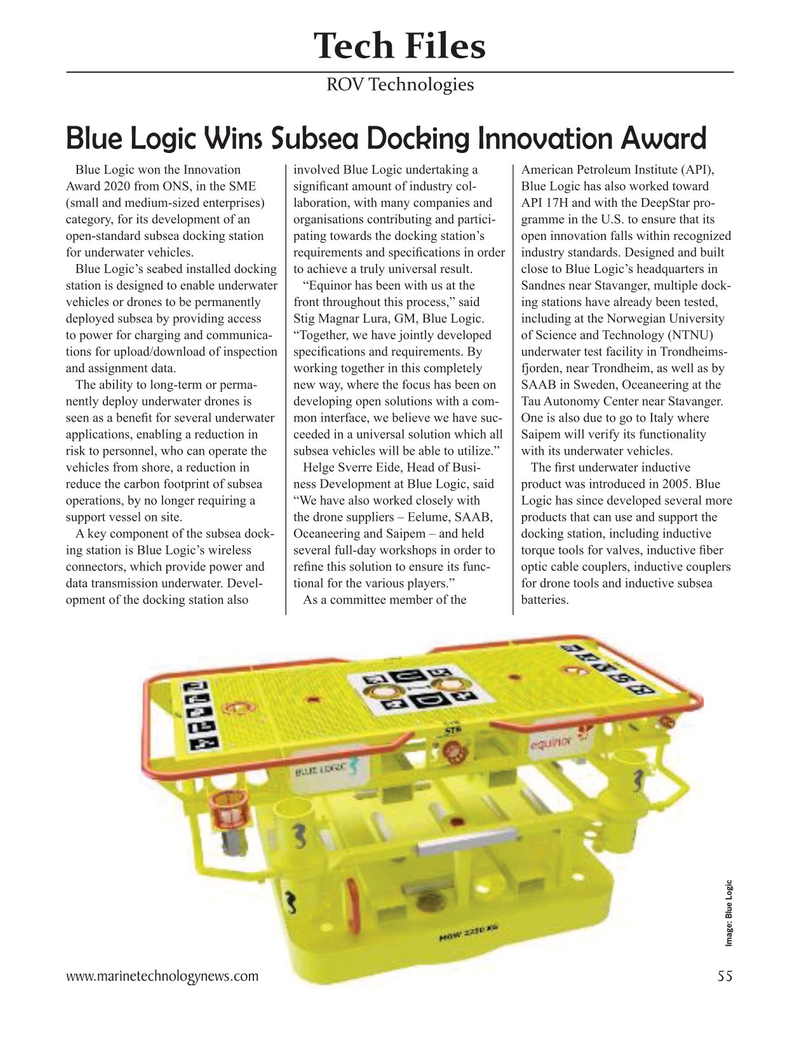 Marine Technology Magazine, page 55,  Sep 2020