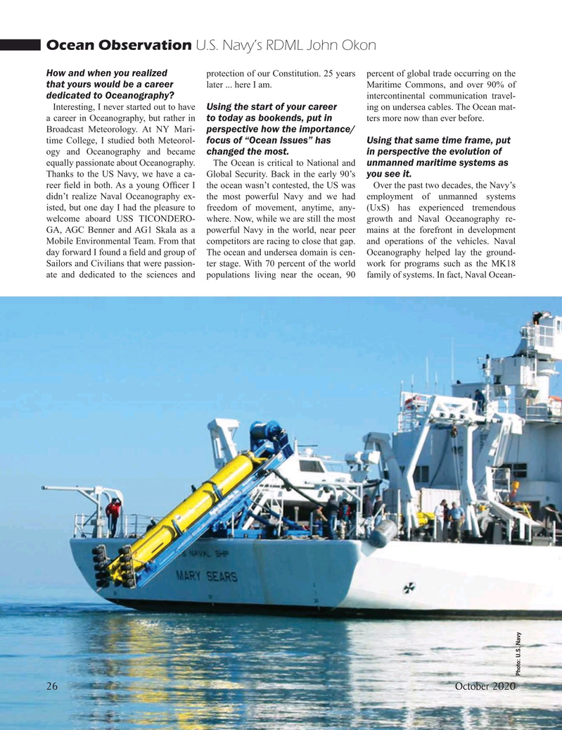 Marine Technology Magazine, page 26,  Oct 2020