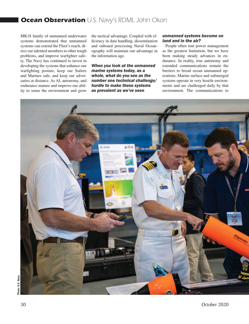 Marine Technology Magazine, page 30,  Oct 2020