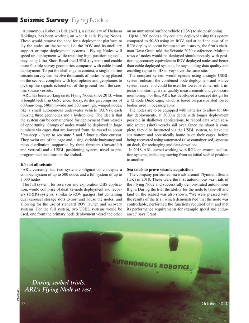 Marine Technology Magazine, page 42,  Oct 2020