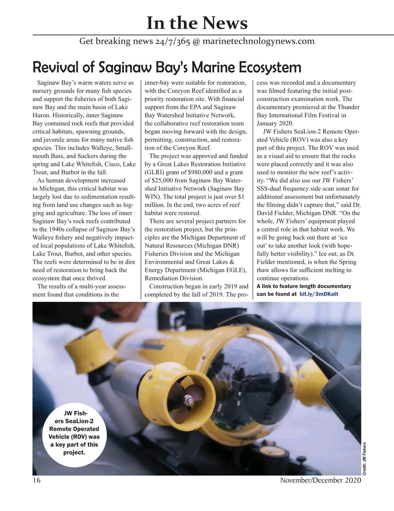 Marine Technology Magazine, page 16,  Nov 2020