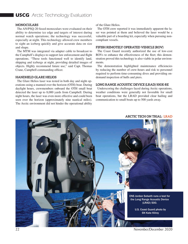 Marine Technology Magazine, page 22,  Nov 2020