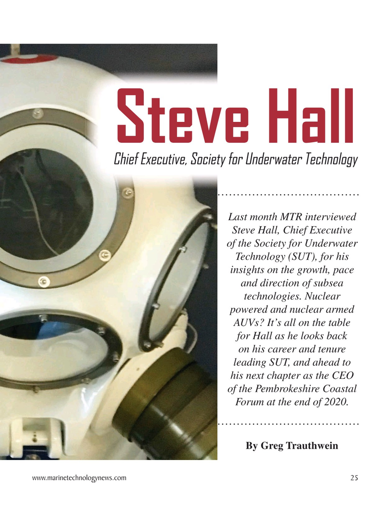 Marine Technology Magazine, page 25,  Nov 2020