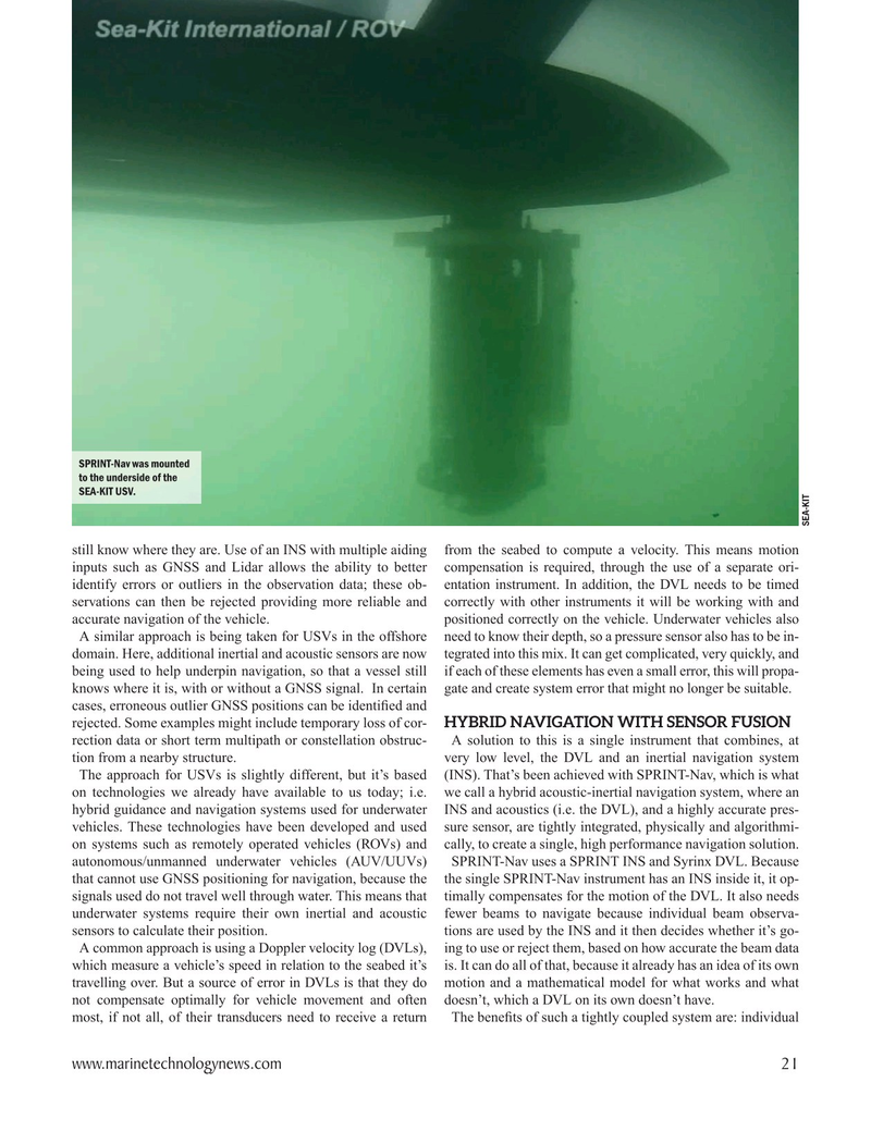 Marine Technology Magazine, page 21,  Jan 2021