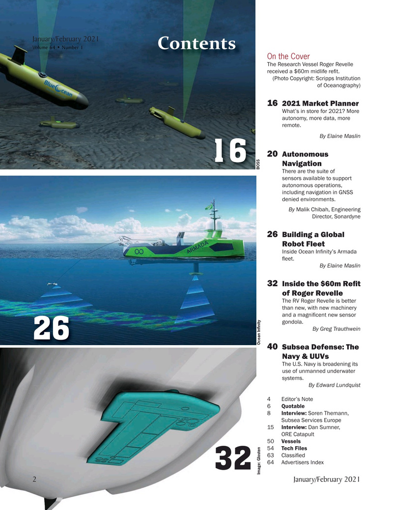 Marine Technology Magazine, page 2,  Jan 2021