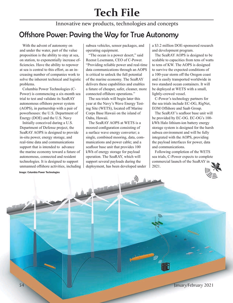 Marine Technology Magazine, page 54,  Jan 2021