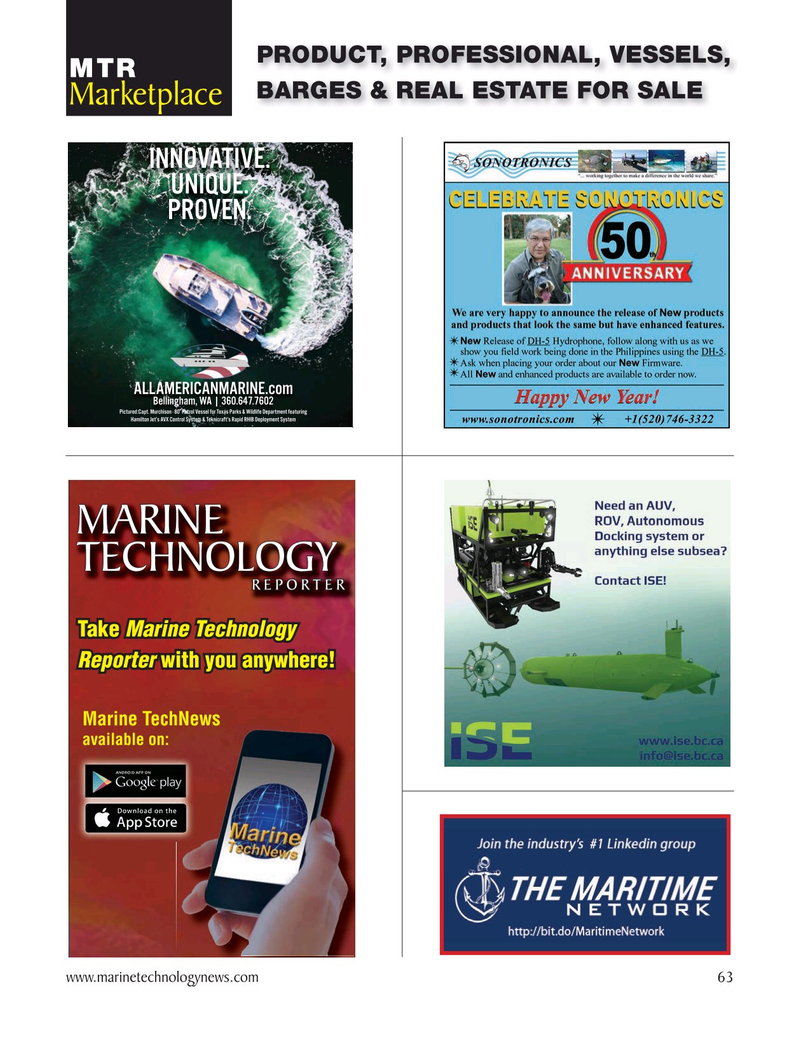 Marine Technology Magazine, page 63,  Jan 2021
