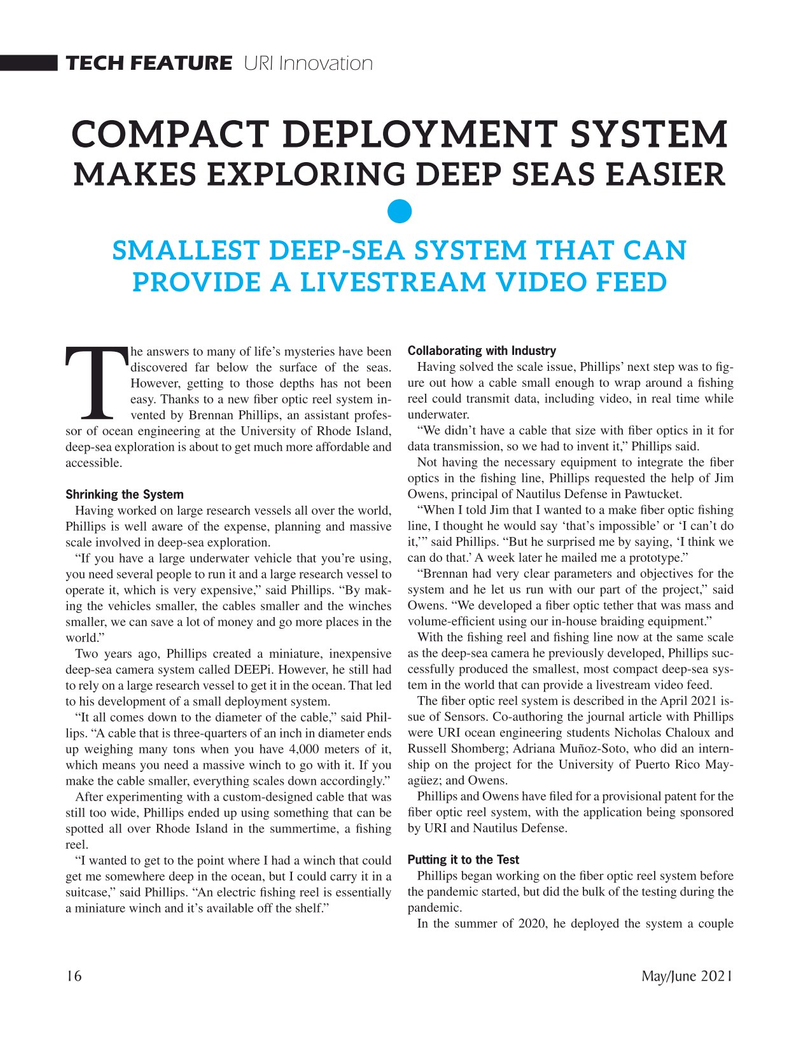 Marine Technology Magazine, page 16,  May 2021