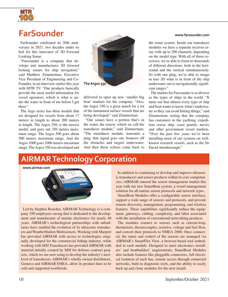 Marine Technology Magazine, page 10,  Sep 2021