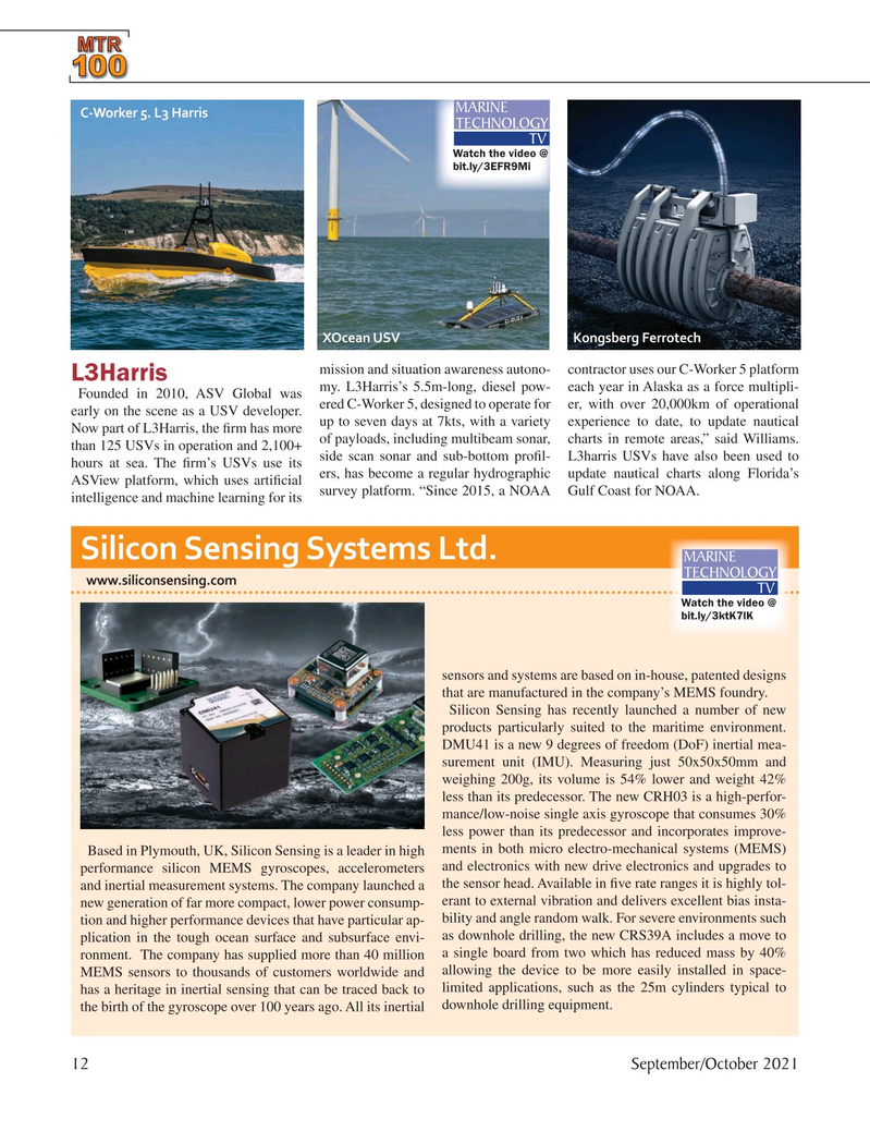 Marine Technology Magazine, page 12,  Sep 2021