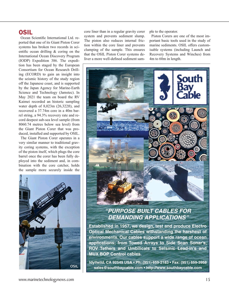 Marine Technology Magazine, page 15,  Sep 2021