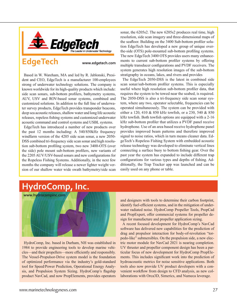 Marine Technology Magazine, page 27,  Sep 2021