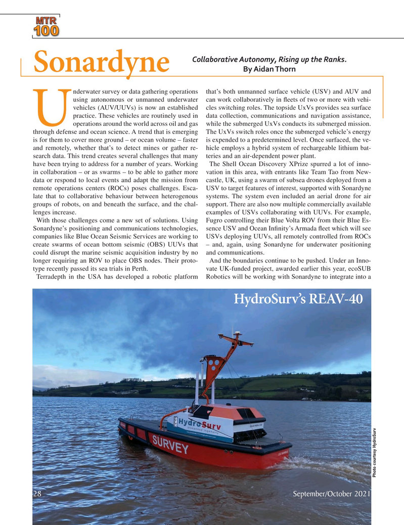 Marine Technology Magazine, page 28,  Sep 2021