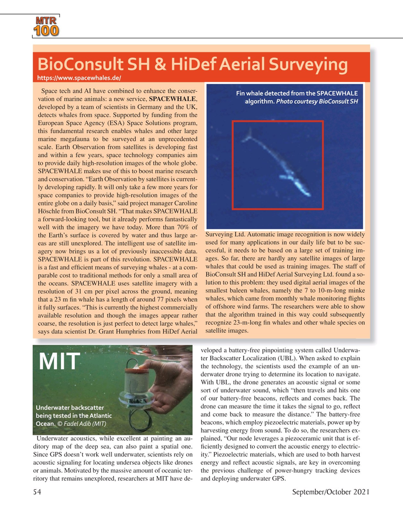 Marine Technology Magazine, page 54,  Sep 2021