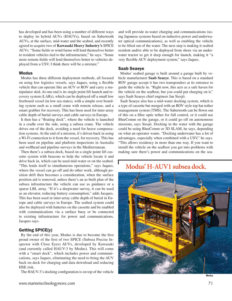Marine Technology Magazine, page 71,  Sep 2021