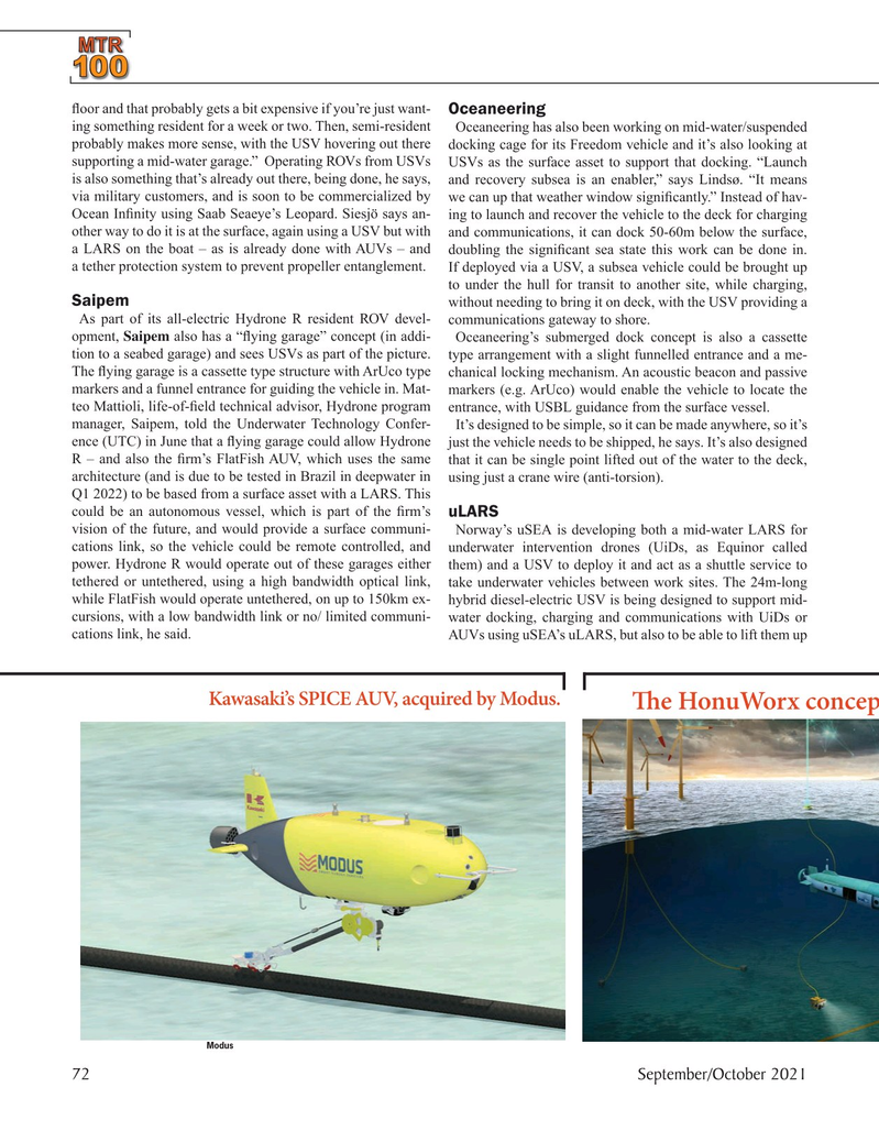 Marine Technology Magazine, page 72,  Sep 2021