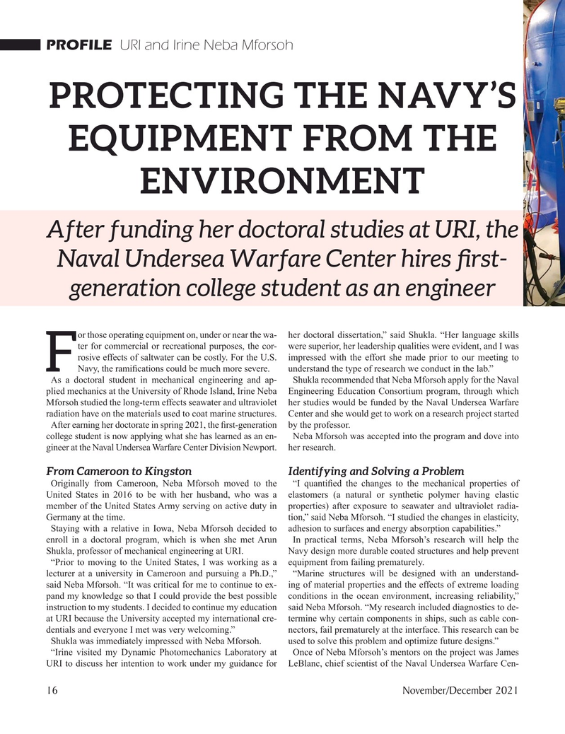 Marine Technology Magazine, page 16,  Nov 2021