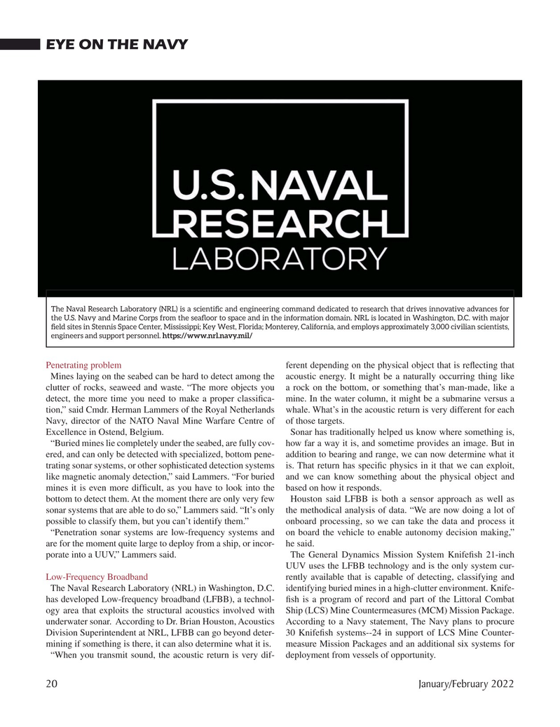 Marine Technology Magazine, page 20,  Jan 2022