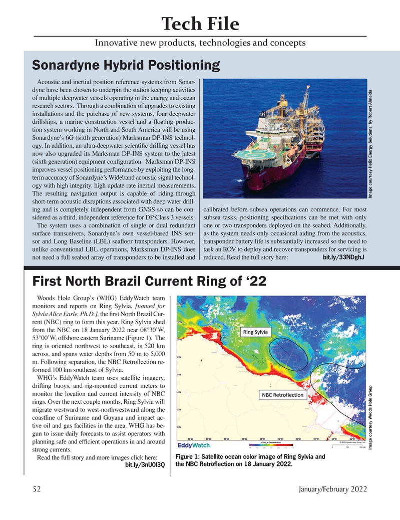 Marine Technology Magazine, page 52,  Jan 2022