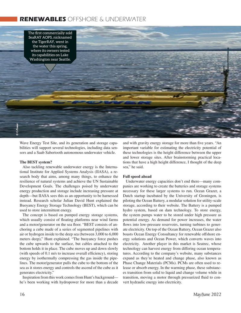 Marine Technology Magazine, page 16,  May 2022