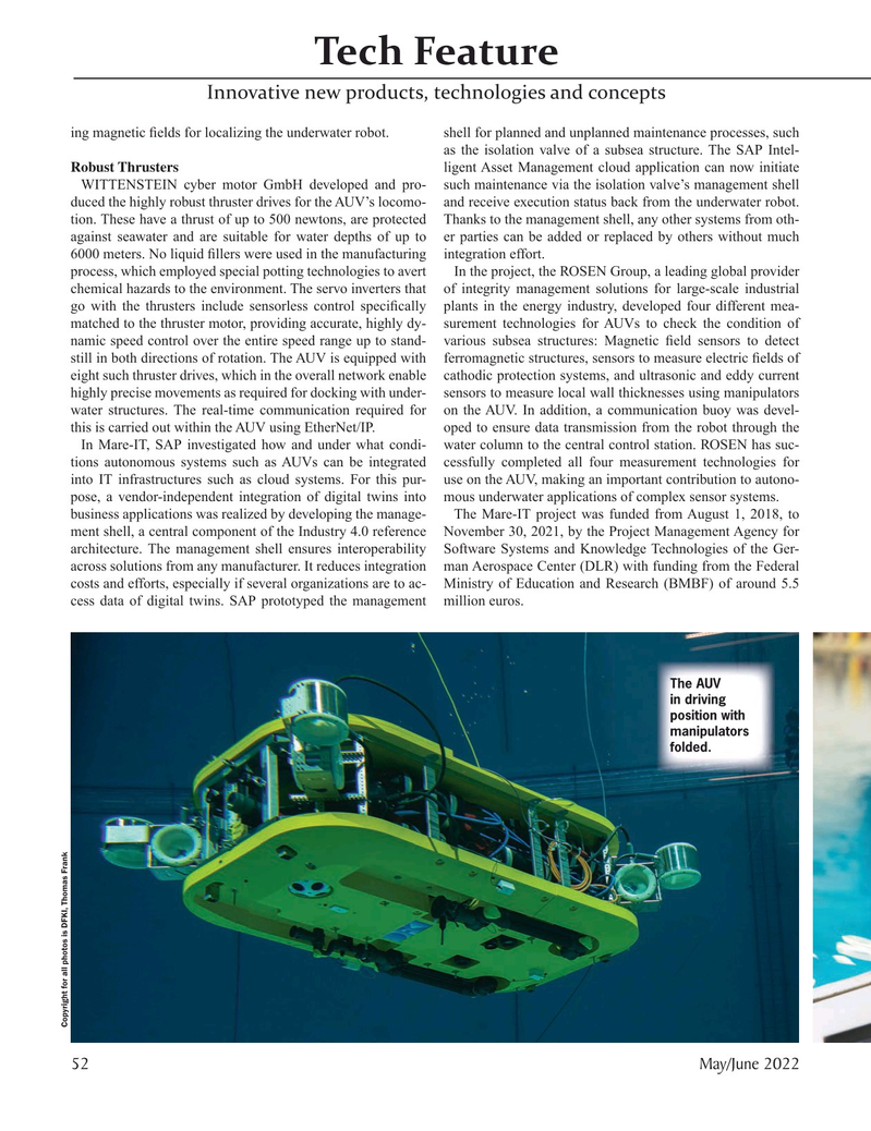Marine Technology Magazine, page 52,  May 2022