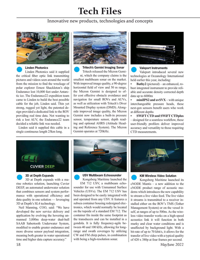 Marine Technology Magazine, page 58,  May 2022
