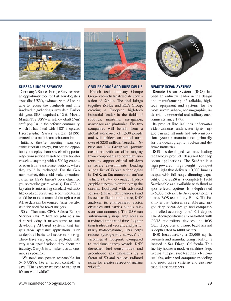 Marine Technology Magazine, page 59,  Sep 2022