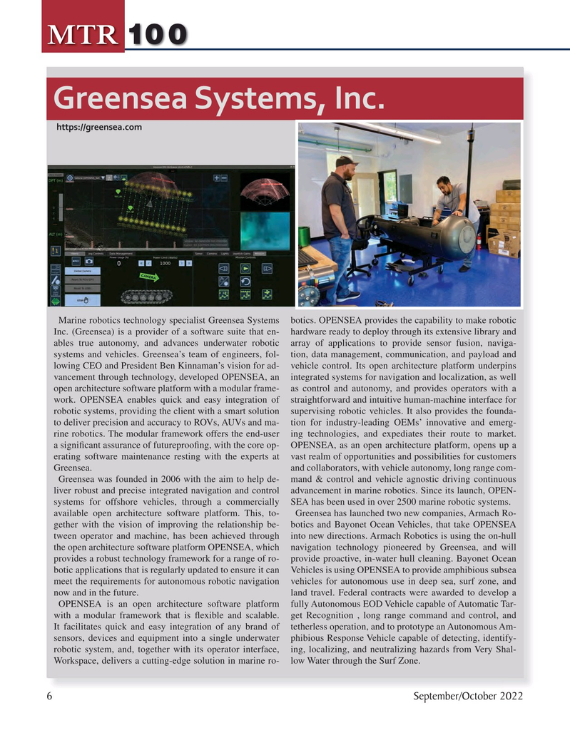 Marine Technology Magazine, page 6,  Sep 2022