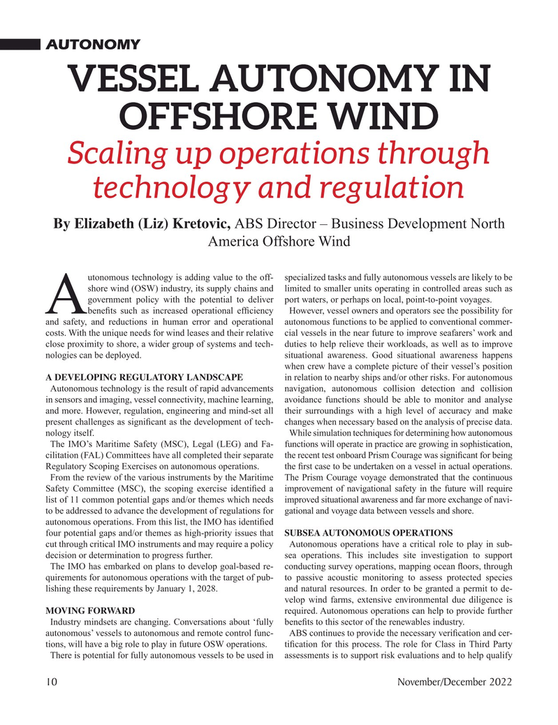 Marine Technology Magazine, page 10,  Nov 2022